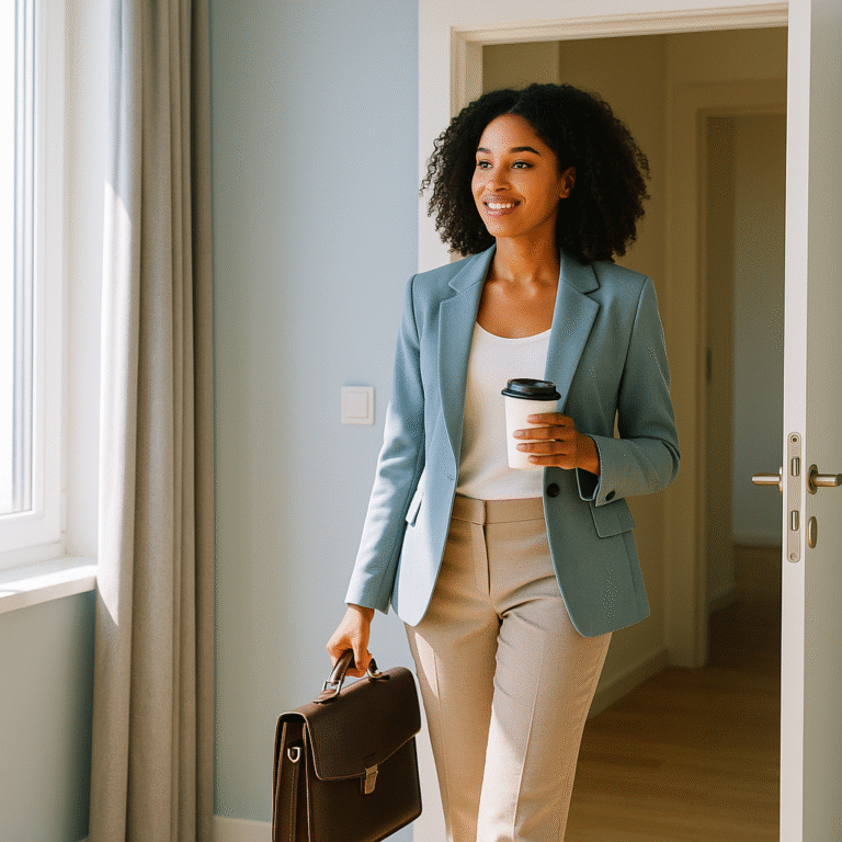 Woman stepping out of her comfort zone toward success, representing financial growth and courage by True Wealth Moves.