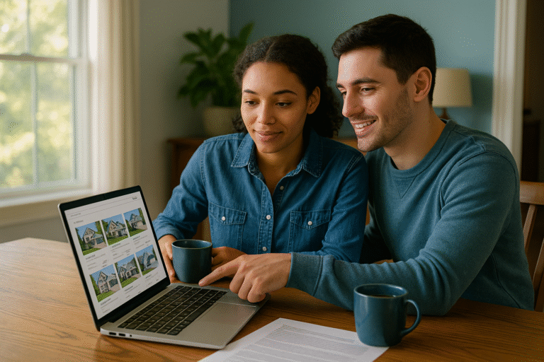 Young first-time home buyers planning to purchase a home in the 2026 housing market.