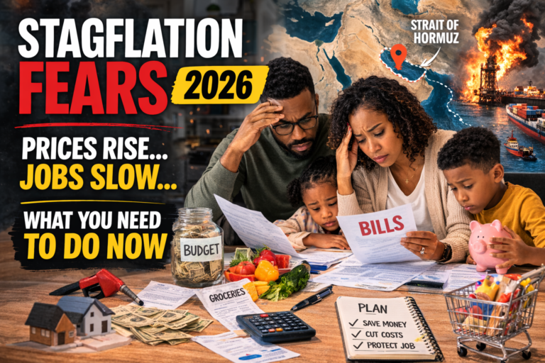 stagflation fears budget planning meeting in a bright office